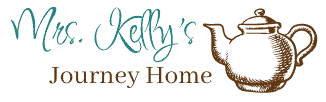 Mrs. Kelly's Journey Home teapot logo